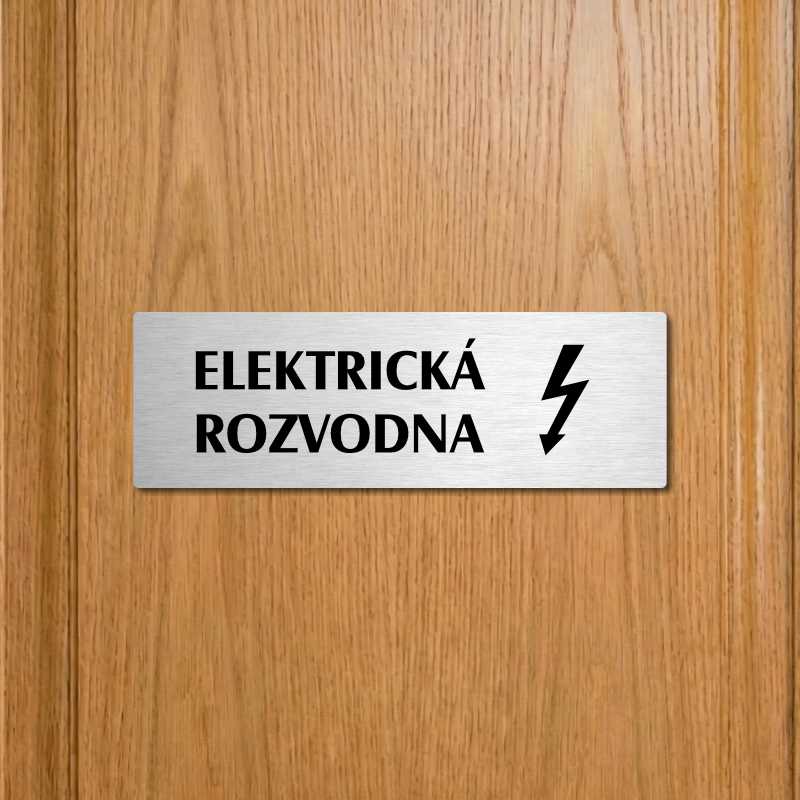 Elektrická rozvodna, 240x79mm, zlatá popiska s rámečkem